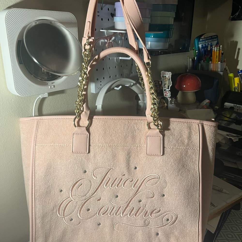 Juicy Couture Blush Pink Tote with Gold Chain